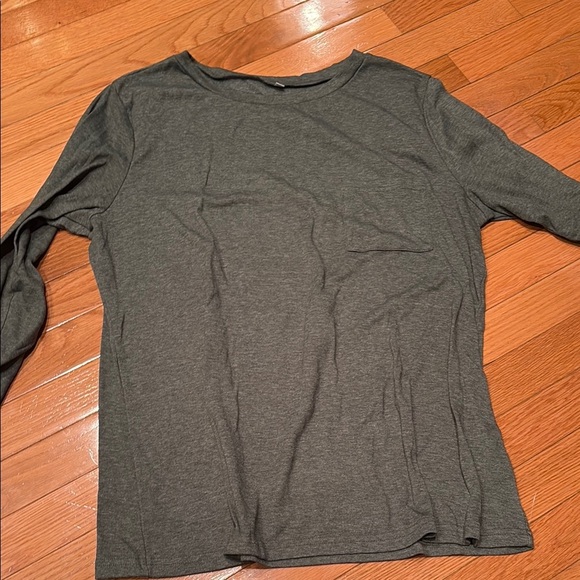Women's Long Sleeve Green/Gray Top - Picture 1 of 3